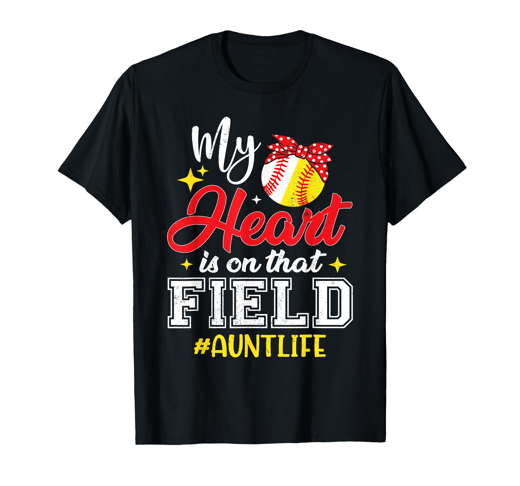 My Heart Is That Field Softball Baseball T-Shirt - Graphic Print Unisex - T-Shirt, Sweatshirt, Hoodie