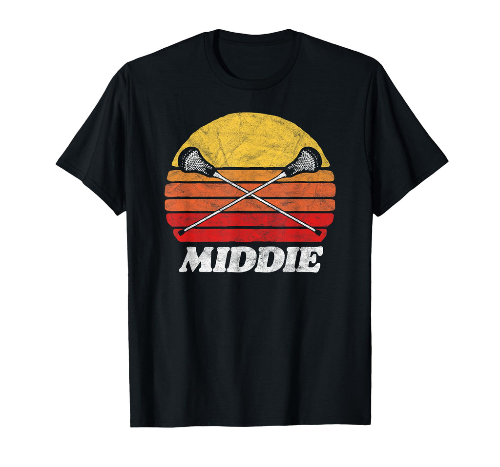 Middie X Crossed Lacrosse Sticks 80S T-Shirt - Casual Everyday Wear Unisex - T-Shirt, Sweatshirt, Hoodie