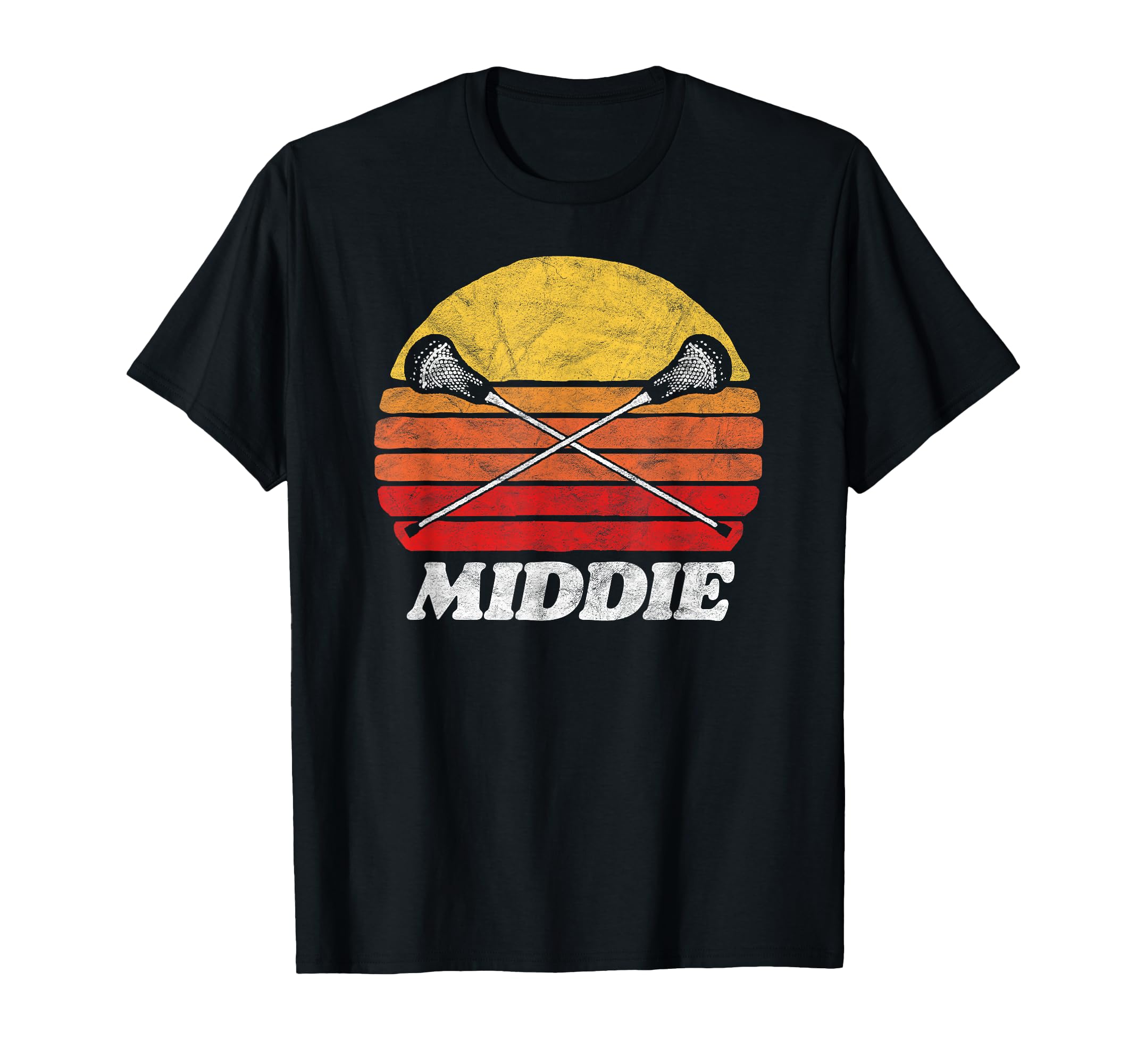 Middie X Crossed Lacrosse Sticks 80S T-Shirt - Casual Everyday Wear Unisex - T-Shirt, Sweatshirt, Hoodie