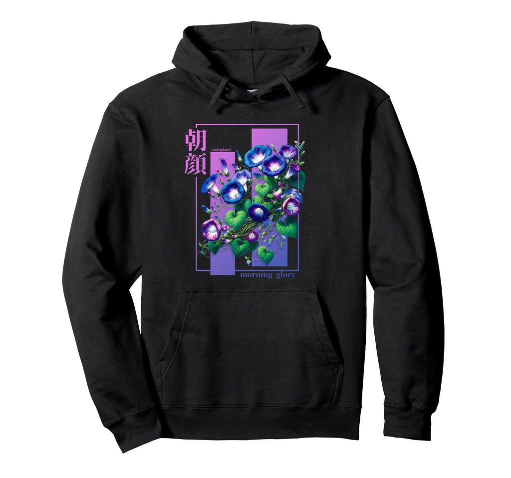 Asagao Morning Glory Flower Grunge Flower Hoodie - Graphic Print Men Women - T-Shirt, Sweatshirt, Hoodie