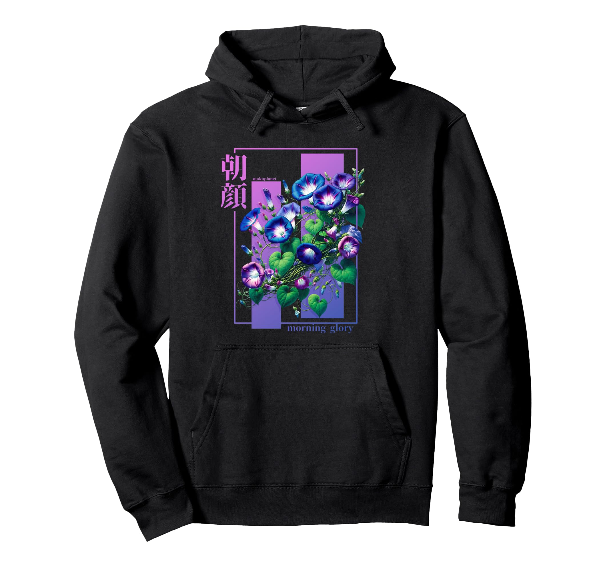 Asagao Morning Glory Flower Grunge Flower Hoodie - Graphic Print Men Women - T-Shirt, Sweatshirt, Hoodie