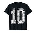 Sports Jersey Grunge Number 10 Team T-Shirt - Minimalist Print for Adults - T-Shirt, Sweatshirt, Hoodie
