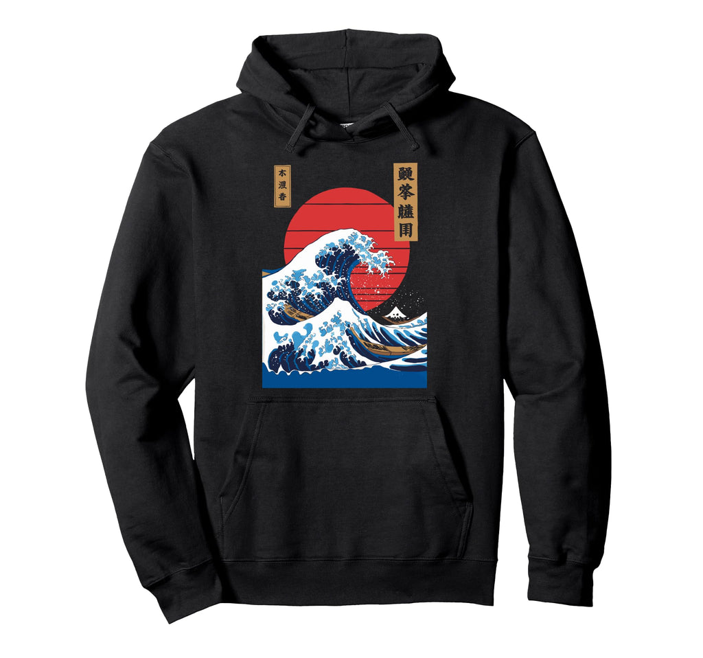 Big Wave Vaporwave Aesthetic 80S Anime Hoodie - Aesthetic Graphic Unisex - T-Shirt, Sweatshirt, Hoodie