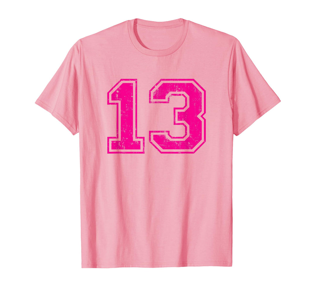 Number 13 Varsity Distressed Sport T-Shirt - Trendy Graphic for Adults - T-Shirt, Sweatshirt, Hoodie