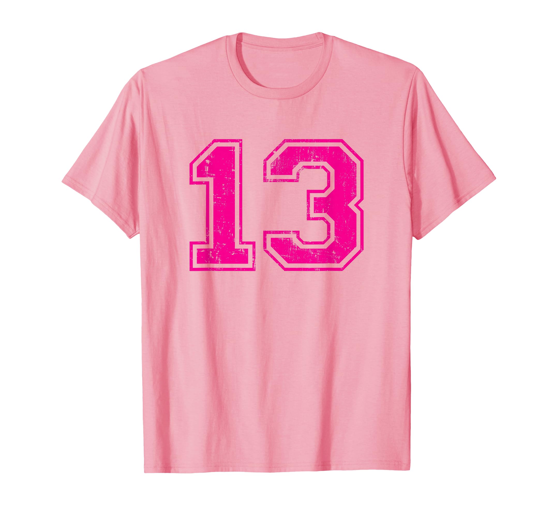 Number 13 Varsity Distressed Sport T-Shirt - Trendy Graphic for Adults - T-Shirt, Sweatshirt, Hoodie