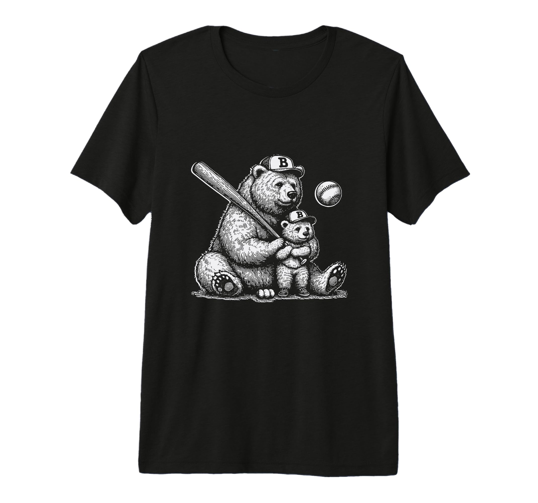 Mom Funny Baseball Bear Mom N Son Son T-Shirt - Custom Art Print Men Women - T-Shirt, Sweatshirt, Hoodie