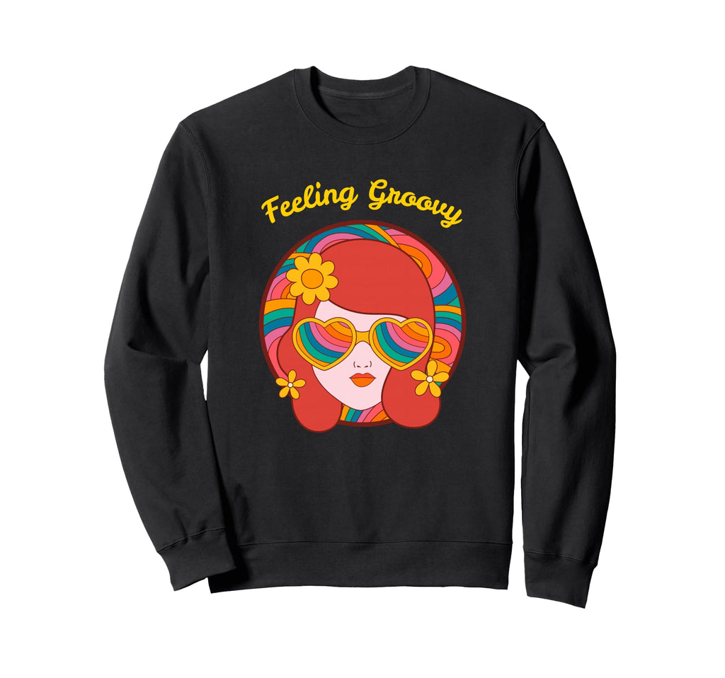 Feeling Groovy Hippie Boho Sweatshirt - Trendy Graphic for Adults - T-Shirt, Sweatshirt, Hoodie