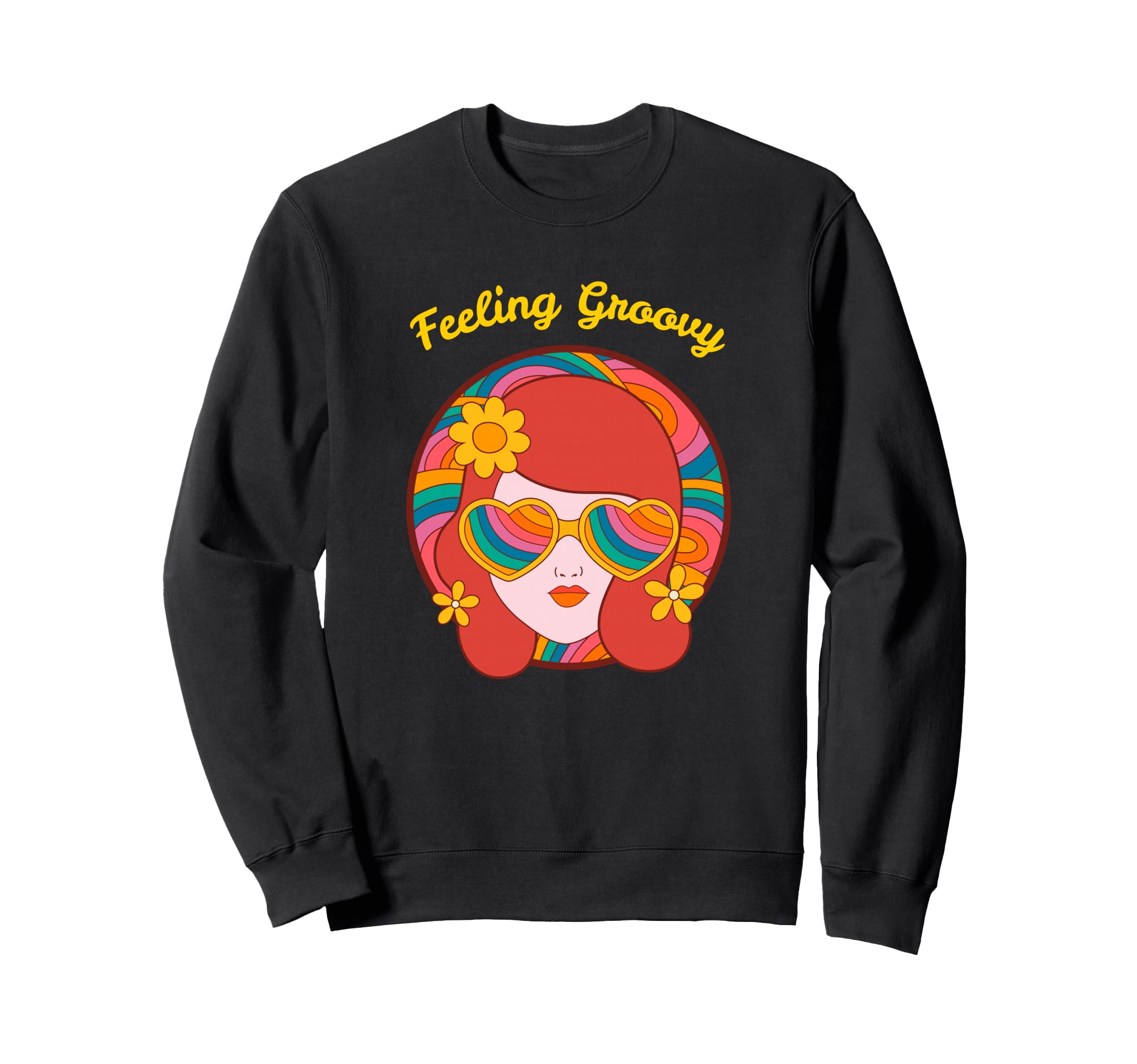 Feeling Groovy Hippie Boho Sweatshirt - Trendy Graphic for Adults - T-Shirt, Sweatshirt, Hoodie