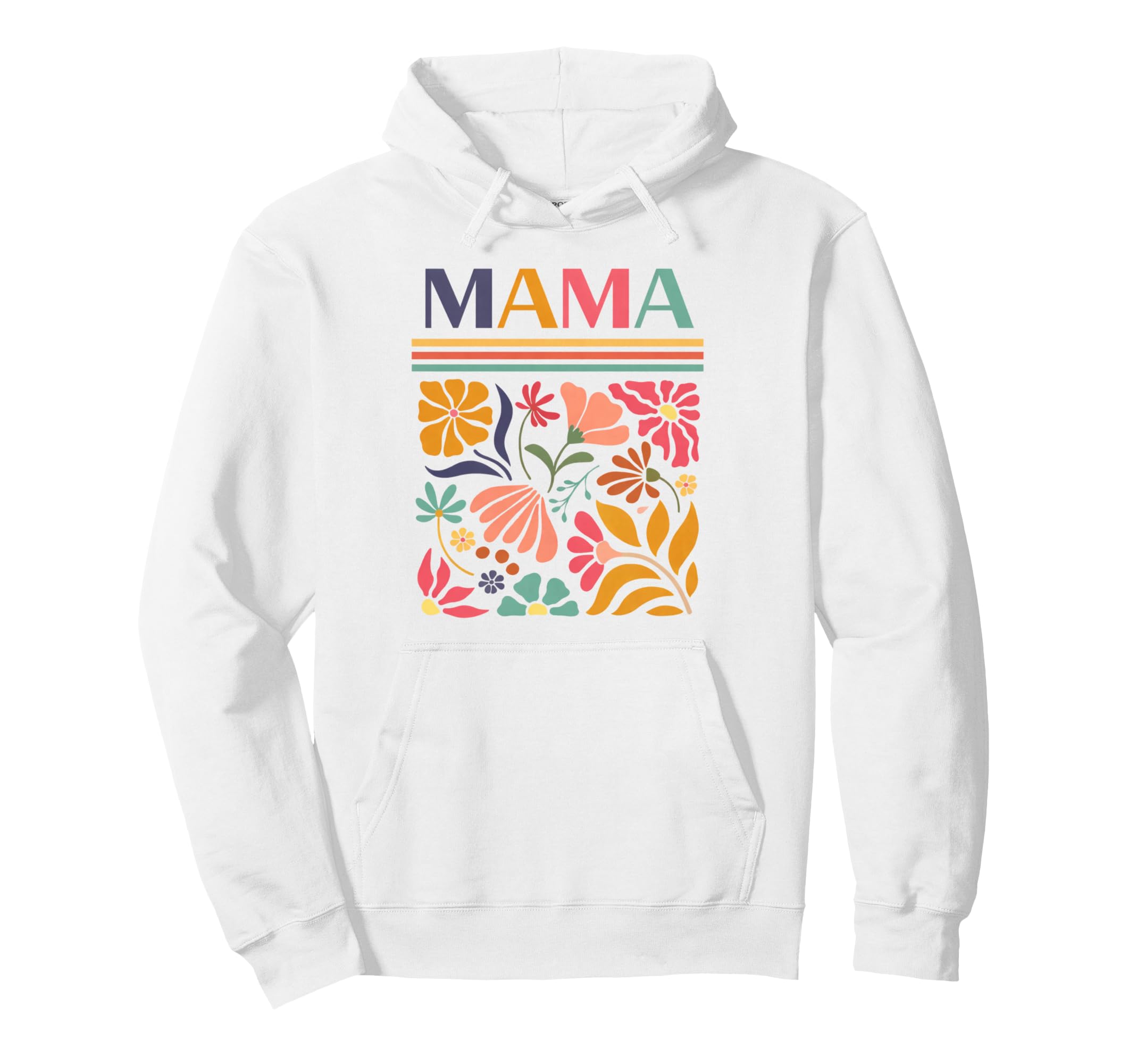 Mama Boho Floral Folk Art Flowers Hoodie - Casual Everyday Wear for Adults - T-Shirt, Sweatshirt, Hoodie