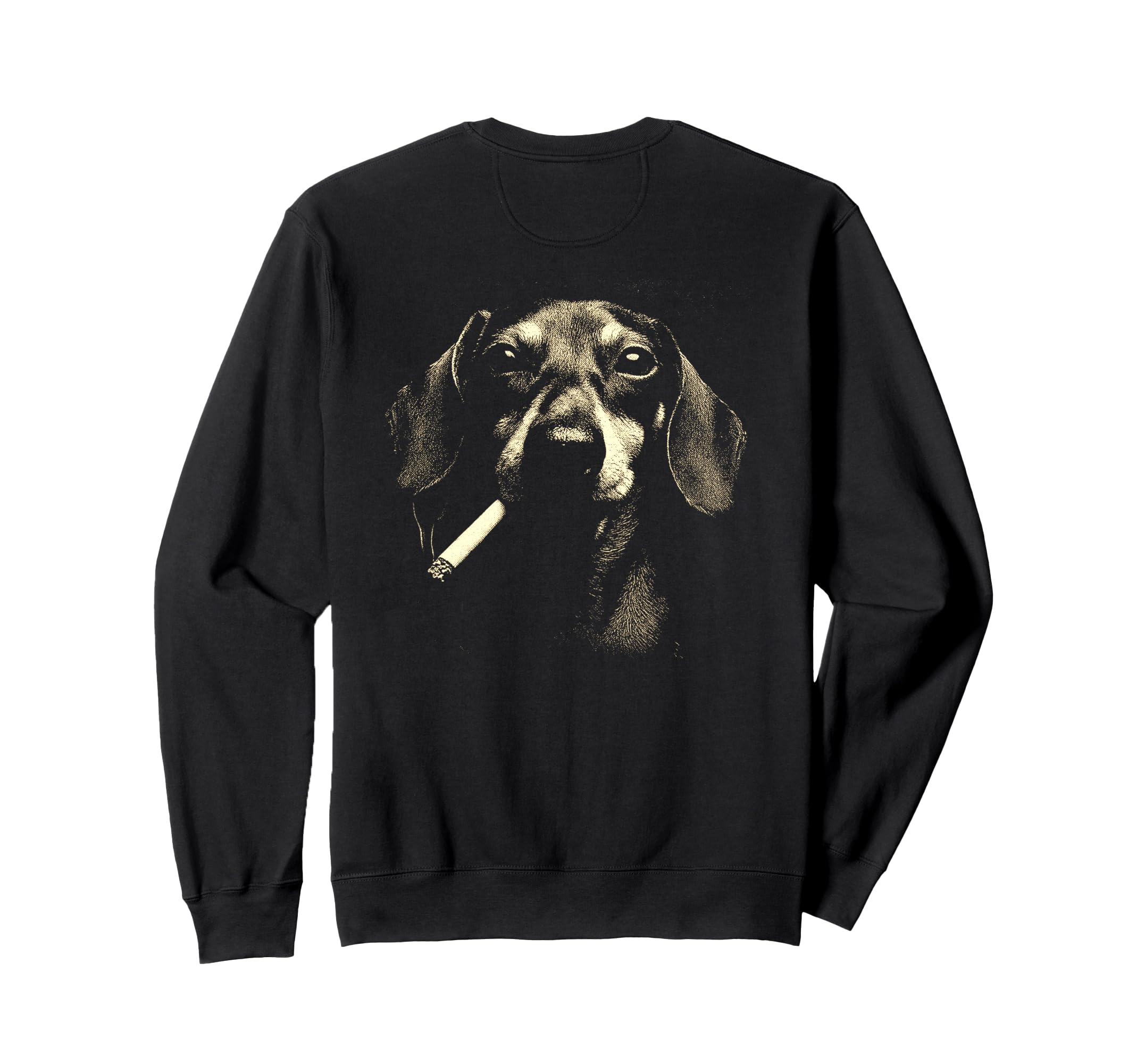 Dachshund Smoking Cigarette Grunge Sweatshirt - Novelty Apparel Men Women - T-Shirt, Sweatshirt, Hoodie