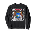 Michigan State Flag Home Distressed Sweatshirt - Graphic Print for Adults - T-Shirt, Sweatshirt, Hoodie