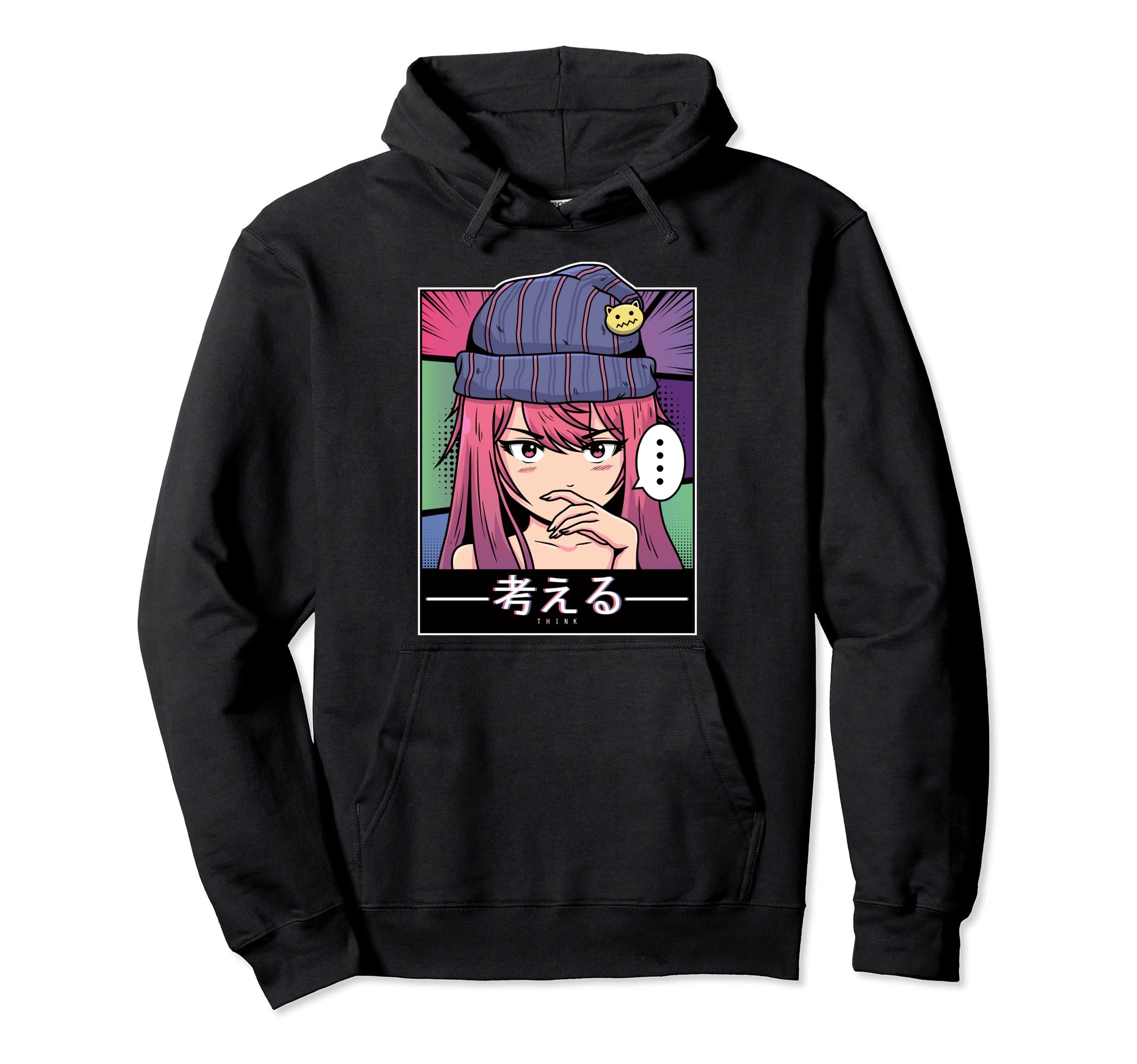 Aesthetic Vaporwave Think Waifu Anime Hoodie - Custom Art Print Unisex - T-Shirt, Sweatshirt, Hoodie