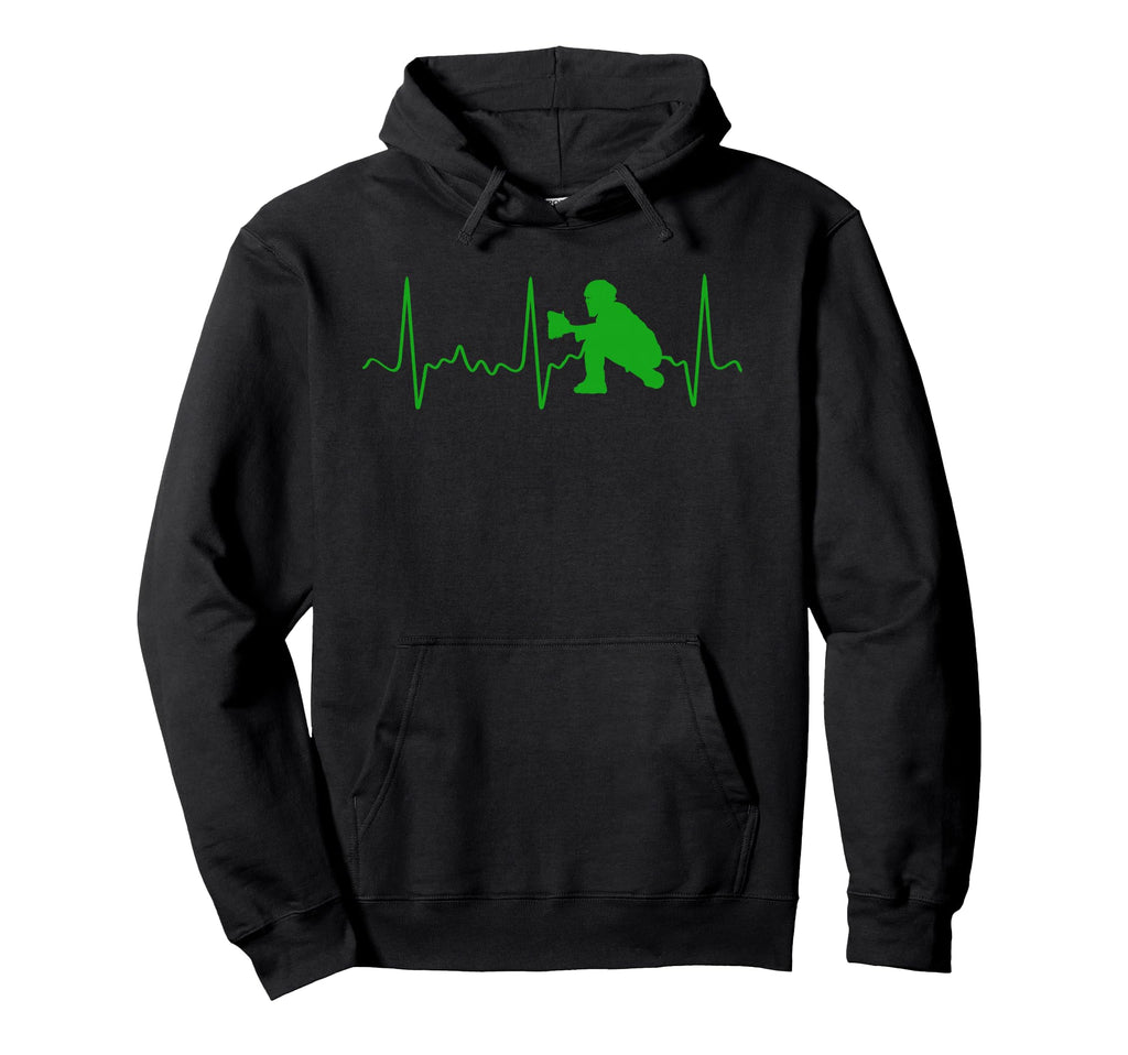 Green Baseball Heartbeat Catcher Hoodie - Streetwear Style Men Women - T-Shirt, Sweatshirt, Hoodie