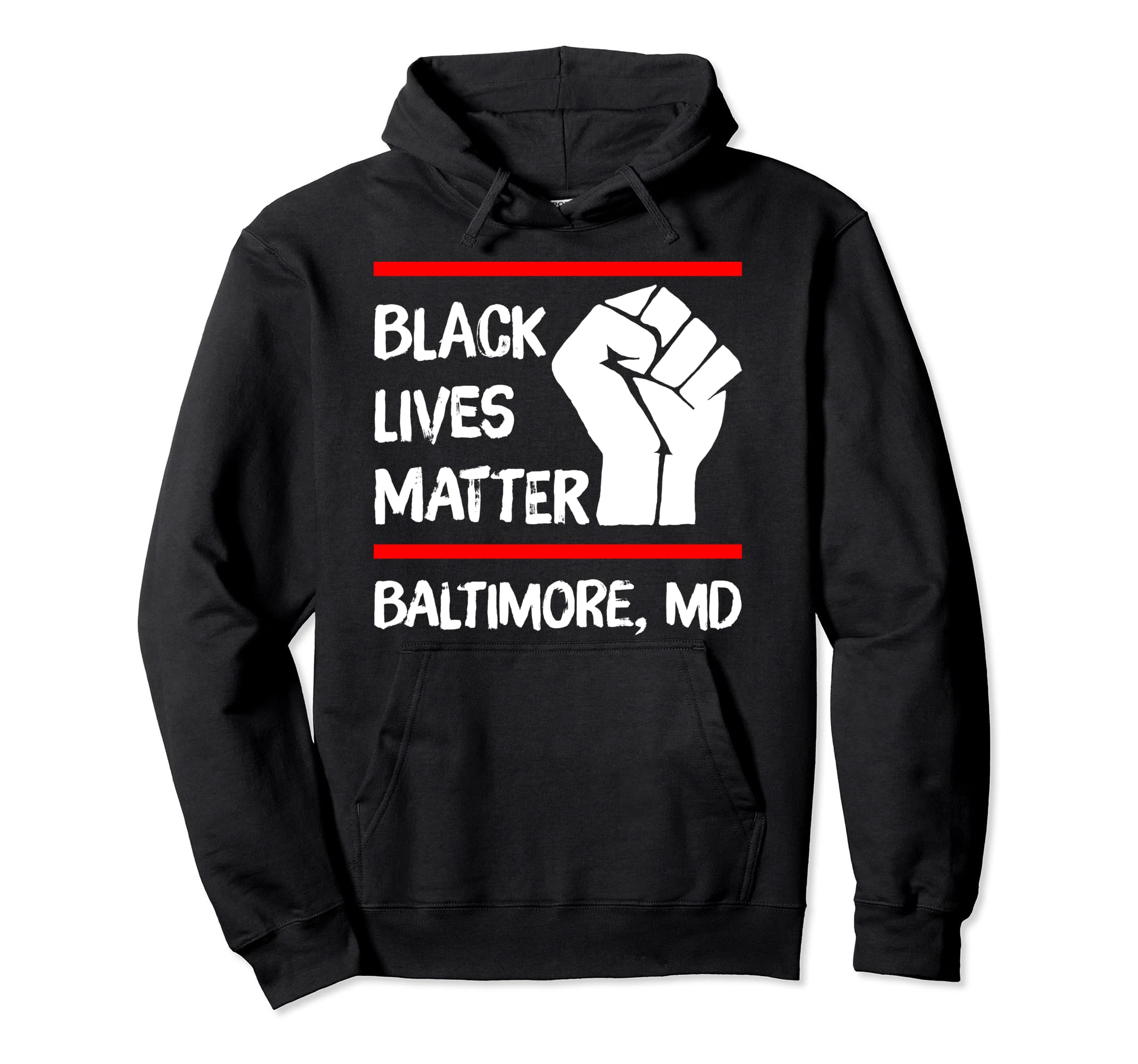 Black Lives Matter Baltimore Md Distressed Hoodie - Streetwear Style Unisex - T-Shirt, Sweatshirt, Hoodie