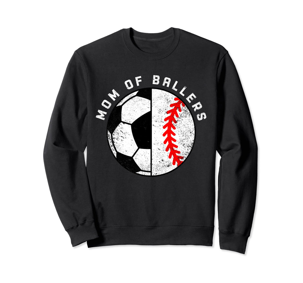 Mom Ballers Funny Soccer Baseball Sweatshirt - Trendy Graphic for Adults - T-Shirt, Sweatshirt, Hoodie