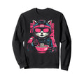 Cat Ramen Cyborg Japanese Aesthetic Sweatshirt - Custom Art Print Unisex - T-Shirt, Sweatshirt, Hoodie