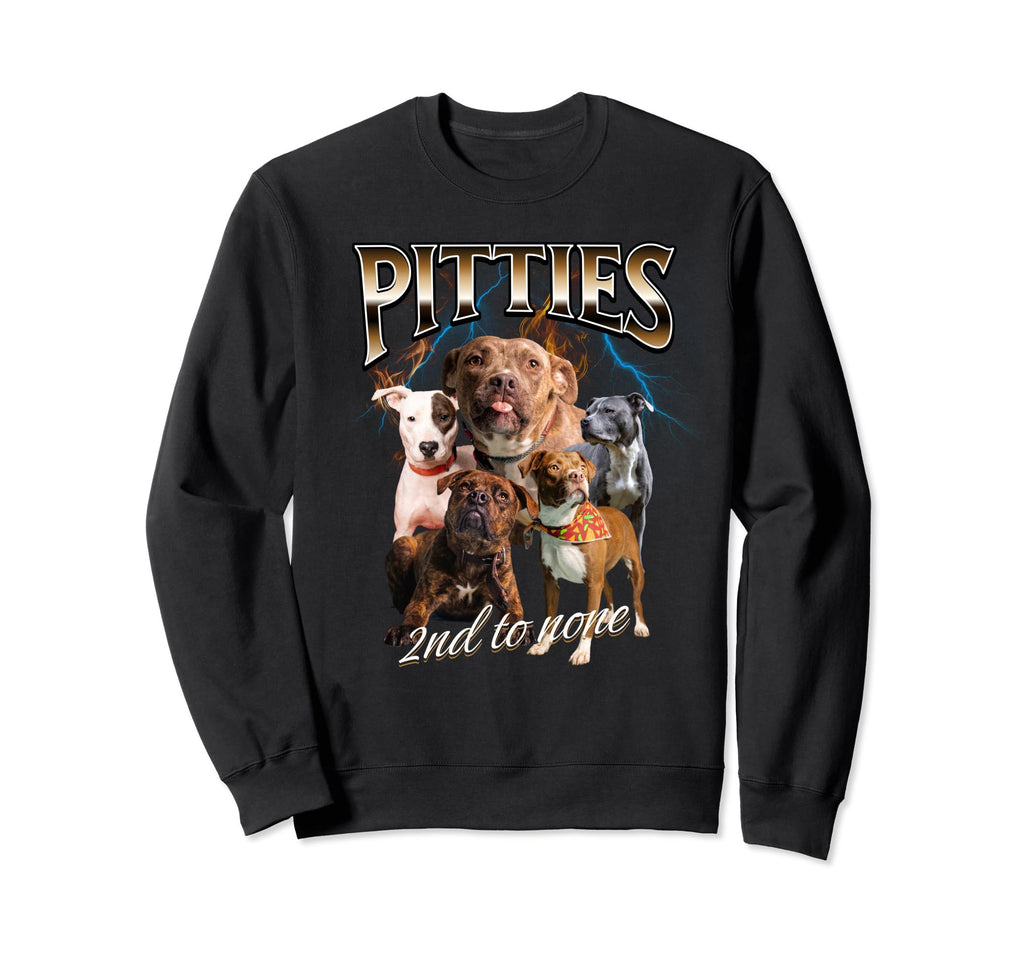 Pit Bull Lovers 90S Grunge Pittie Sweatshirt - Custom Art Print for Adults - T-Shirt, Sweatshirt, Hoodie