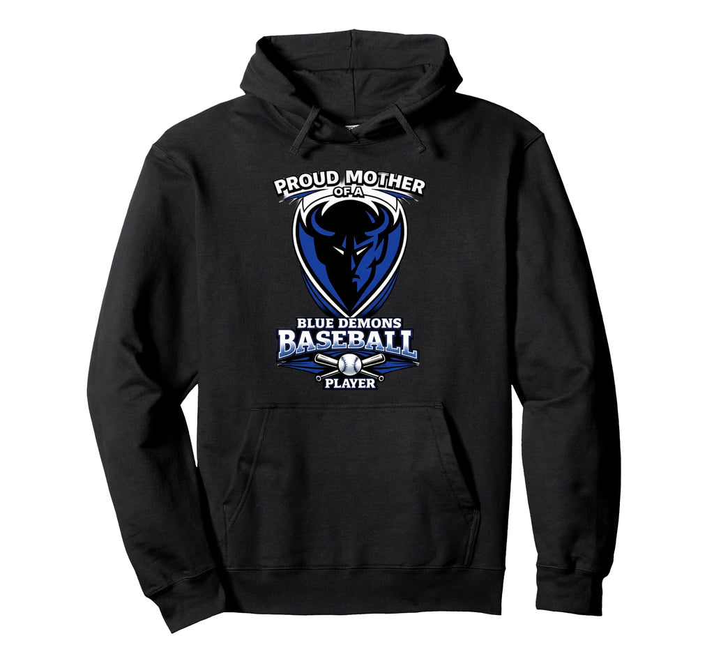 Oak Forest Blue Demons Baseball Hoodie - Aesthetic Graphic for Adults - T-Shirt, Sweatshirt, Hoodie