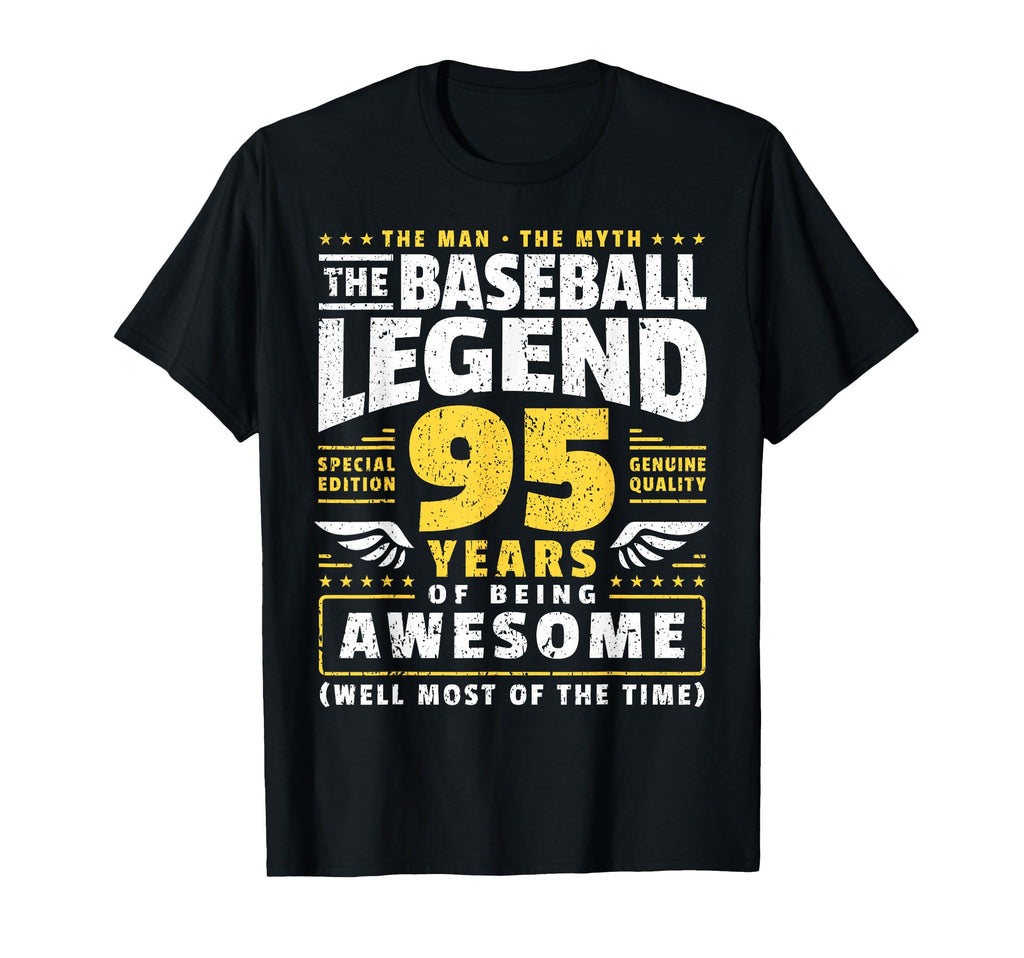 95Th Birthday Baseballer 95 Years Old T-Shirt - Graphic Print for Adults - T-Shirt, Sweatshirt, Hoodie