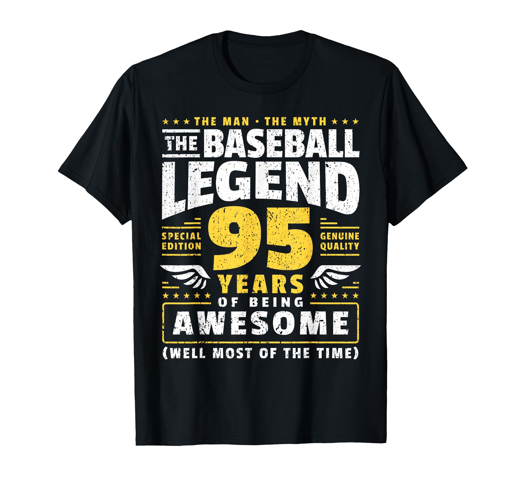 95Th Birthday Baseballer 95 Years Old T-Shirt - Graphic Print for Adults - T-Shirt, Sweatshirt, Hoodie