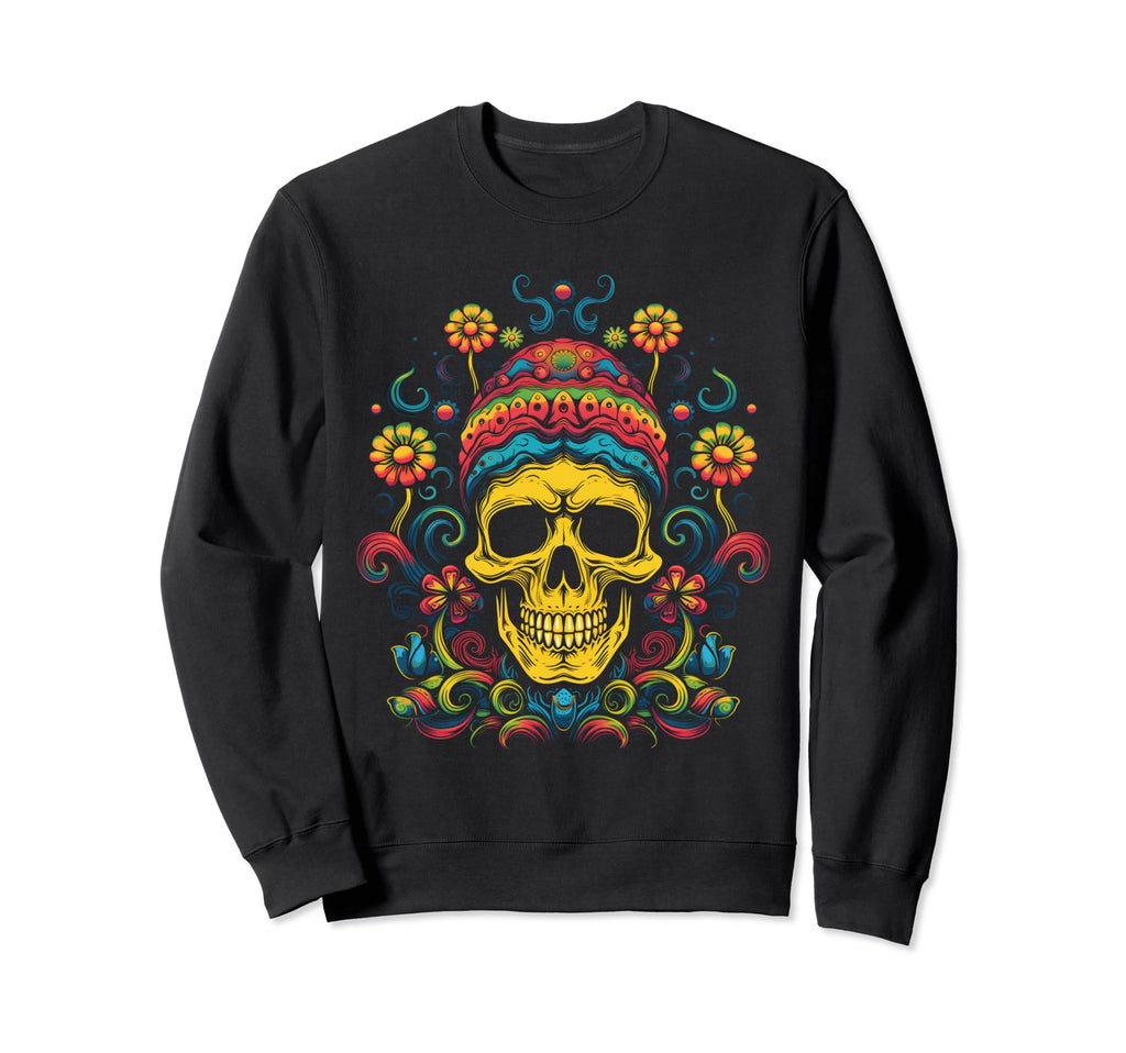 90S Grunge Skull Mushroom Hippie Sweatshirt - Casual Everyday Wear Unisex - T-Shirt, Sweatshirt, Hoodie