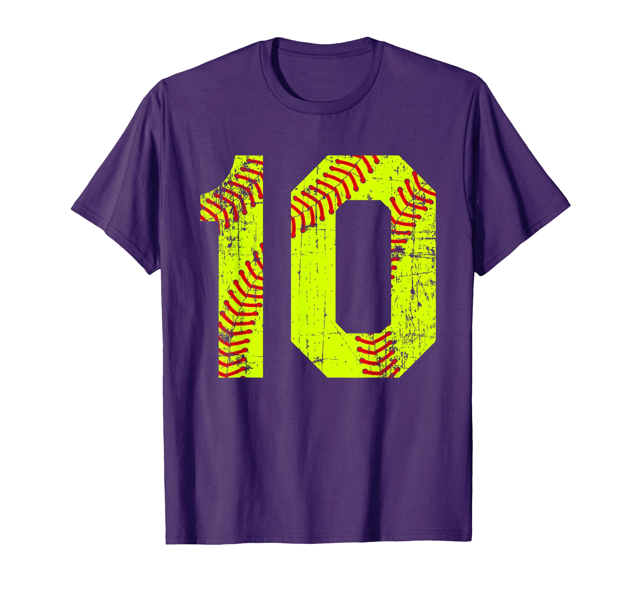 Softball 10 Jersey Number T-Shirt - Unique Graphic for Adults - T-Shirt, Sweatshirt, Hoodie