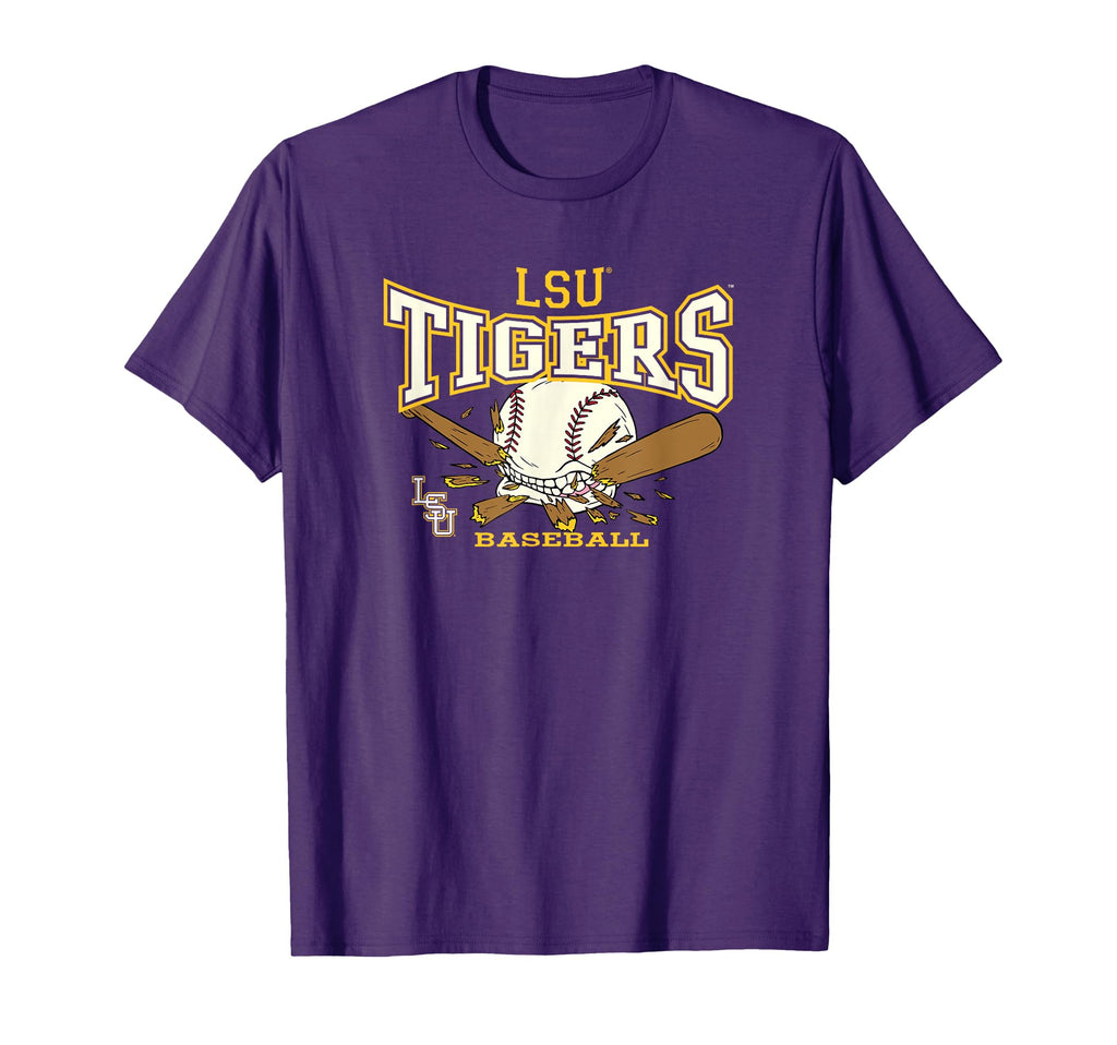 Lsu Tigers Baseball Bite Purple T-Shirt - Minimalist Print Men Women - T-Shirt, Sweatshirt, Hoodie