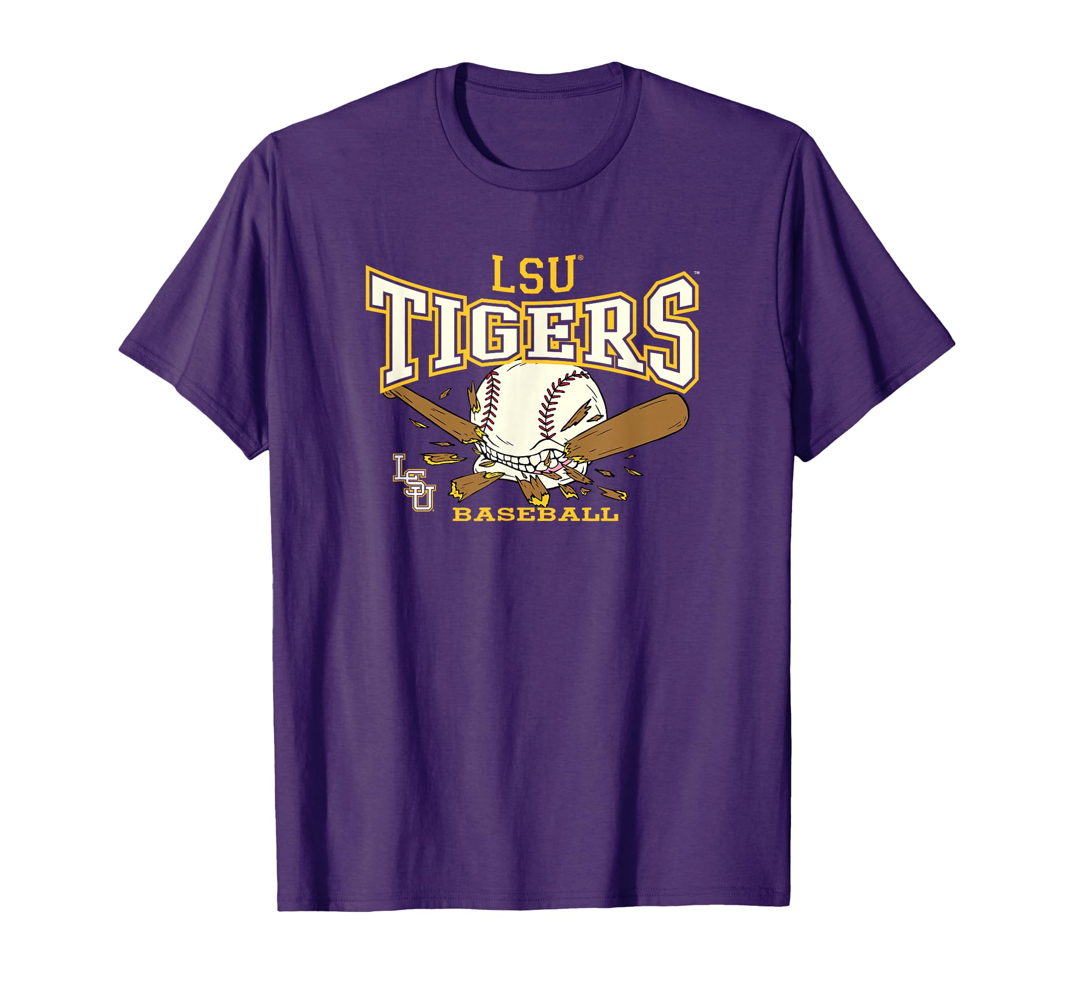 Lsu Tigers Baseball Bite Purple T-Shirt - Minimalist Print Men Women - T-Shirt, Sweatshirt, Hoodie