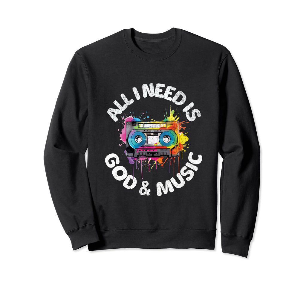 God Music Cassette Tape Boombox Sweatshirt - Streetwear Style for Adults - T-Shirt, Sweatshirt, Hoodie