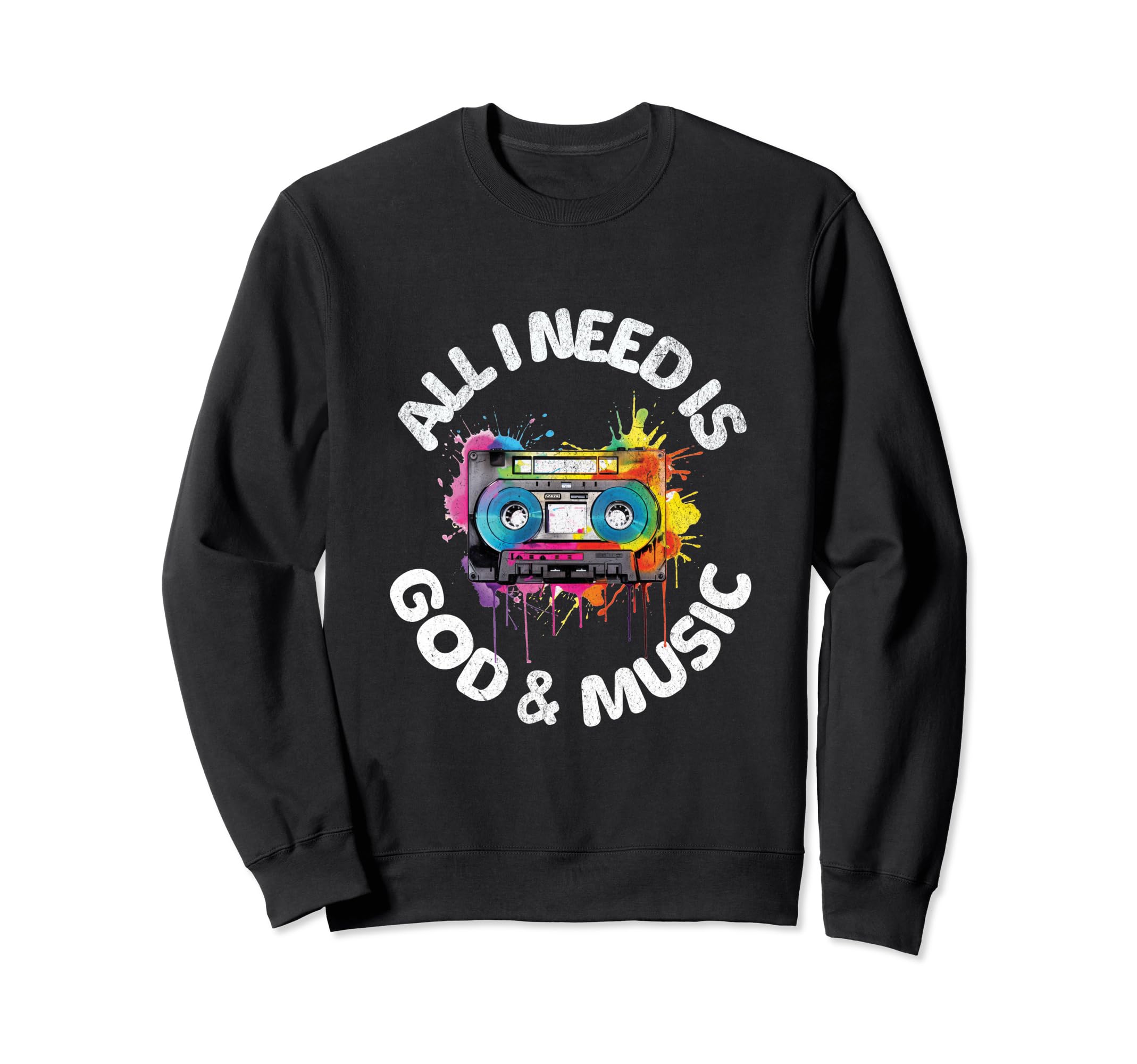 God Music Cassette Tape Boombox Sweatshirt - Streetwear Style for Adults - T-Shirt, Sweatshirt, Hoodie