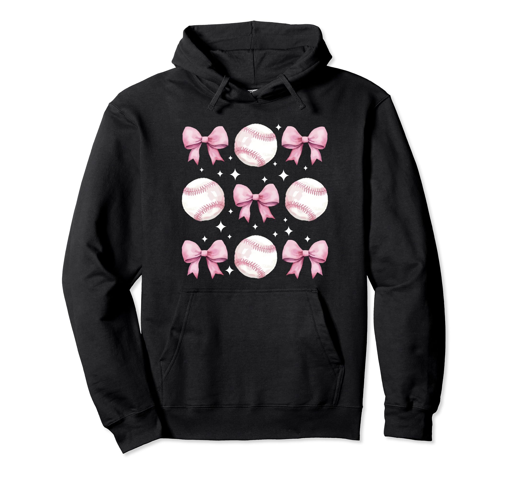 Baseball Mom Coquette Bow Baseball Bow Hoodie - Graphic Print Men Women - T-Shirt, Sweatshirt, Hoodie