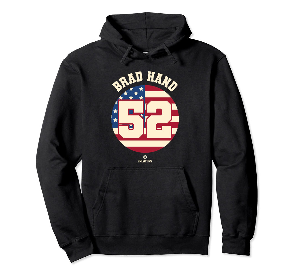 Brad Hand Flag Funny Patriotic Baseball Hoodie - Custom Art Print Men Women - T-Shirt, Sweatshirt, Hoodie