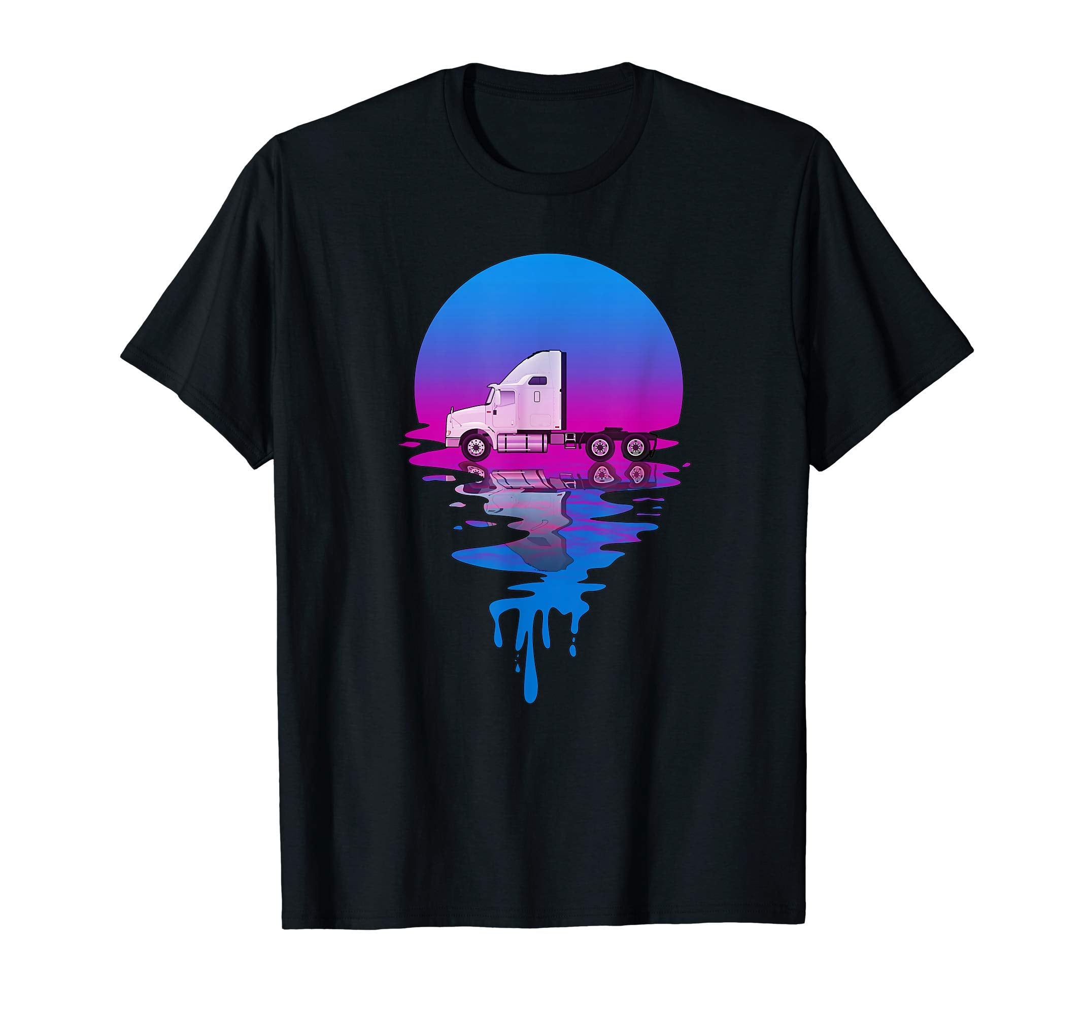 Sunset Trucker T-Shirt - Fun Novelty Design Unisex - T-Shirt, Sweatshirt, Hoodie