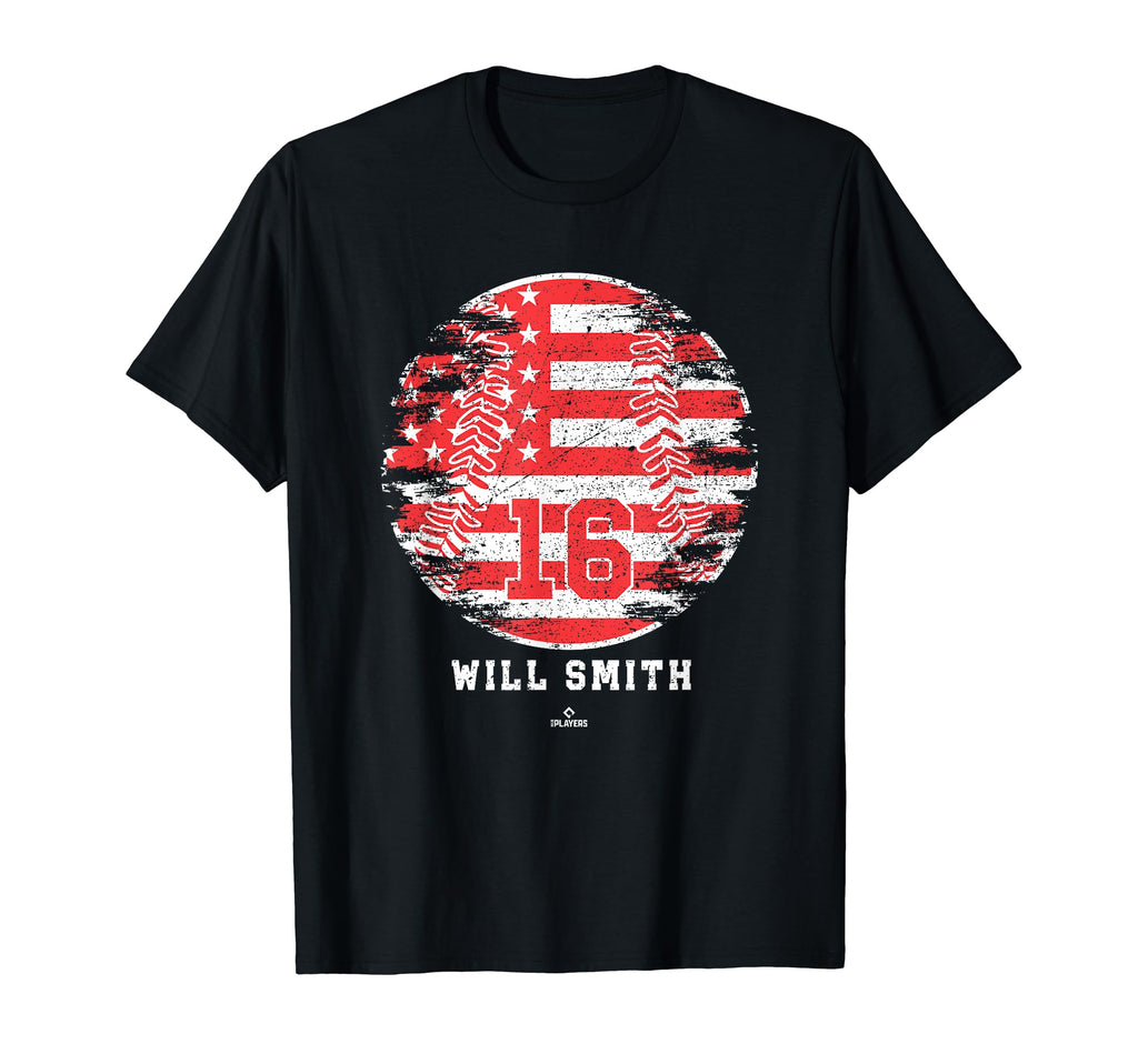 Baseball Flag Will Smith Los Angeles Mlbpa T-Shirt - Novelty Apparel Unisex - T-Shirt, Sweatshirt, Hoodie