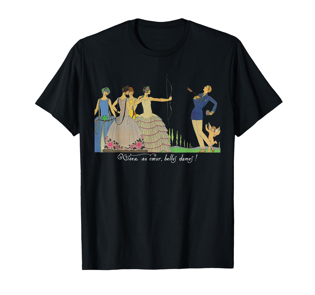 Shot Through Heart Art Deco Postcard T-Shirt - Streetwear Style Unisex - T-Shirt, Sweatshirt, Hoodie