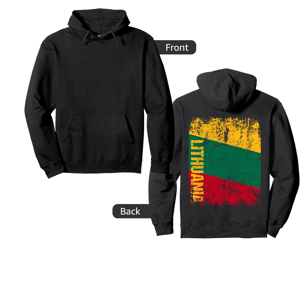 Lithuania Flag Distressed Lithuania Hoodie - Trendy Graphic for Adults - T-Shirt, Sweatshirt, Hoodie