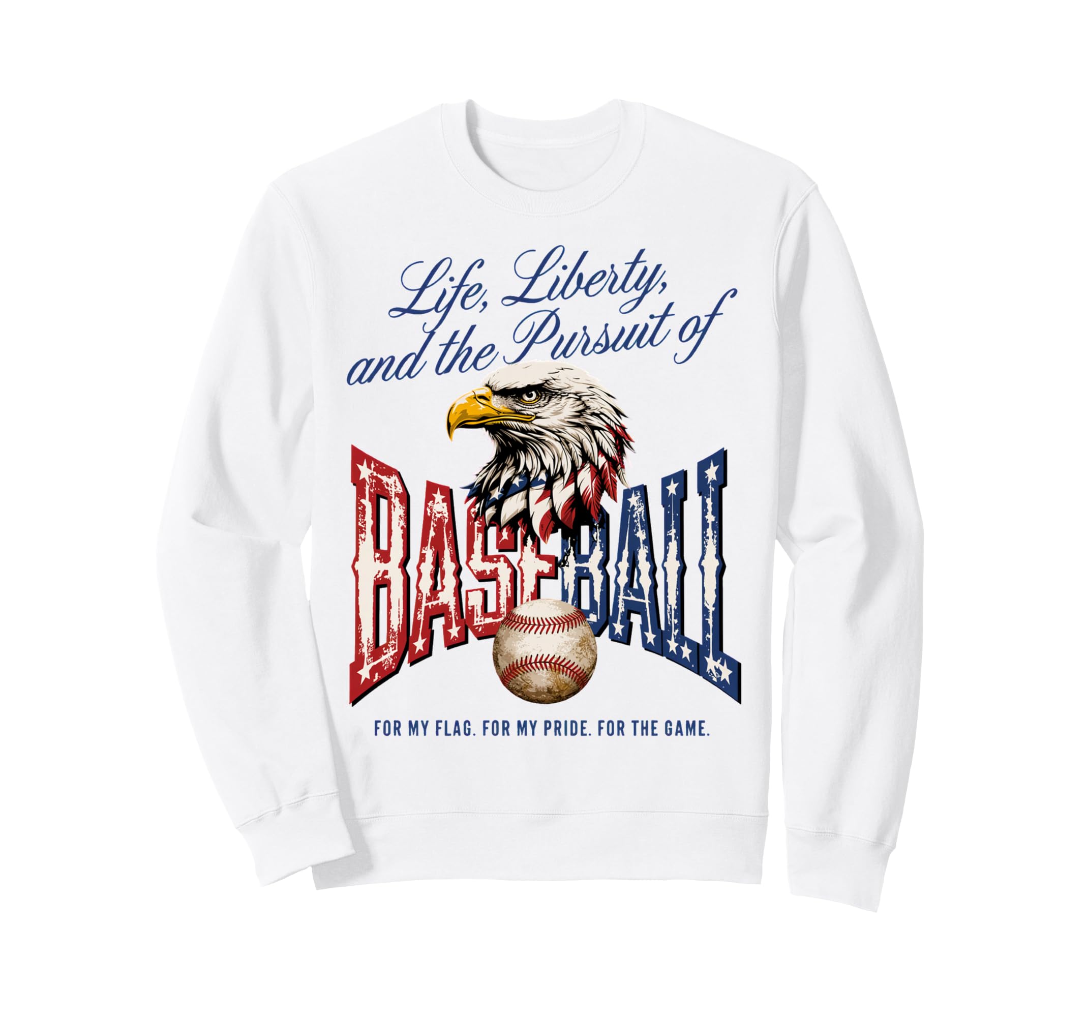 Usa Flag American Baseball Flag Sweatshirt - Aesthetic Graphic Men Women - T-Shirt, Sweatshirt, Hoodie