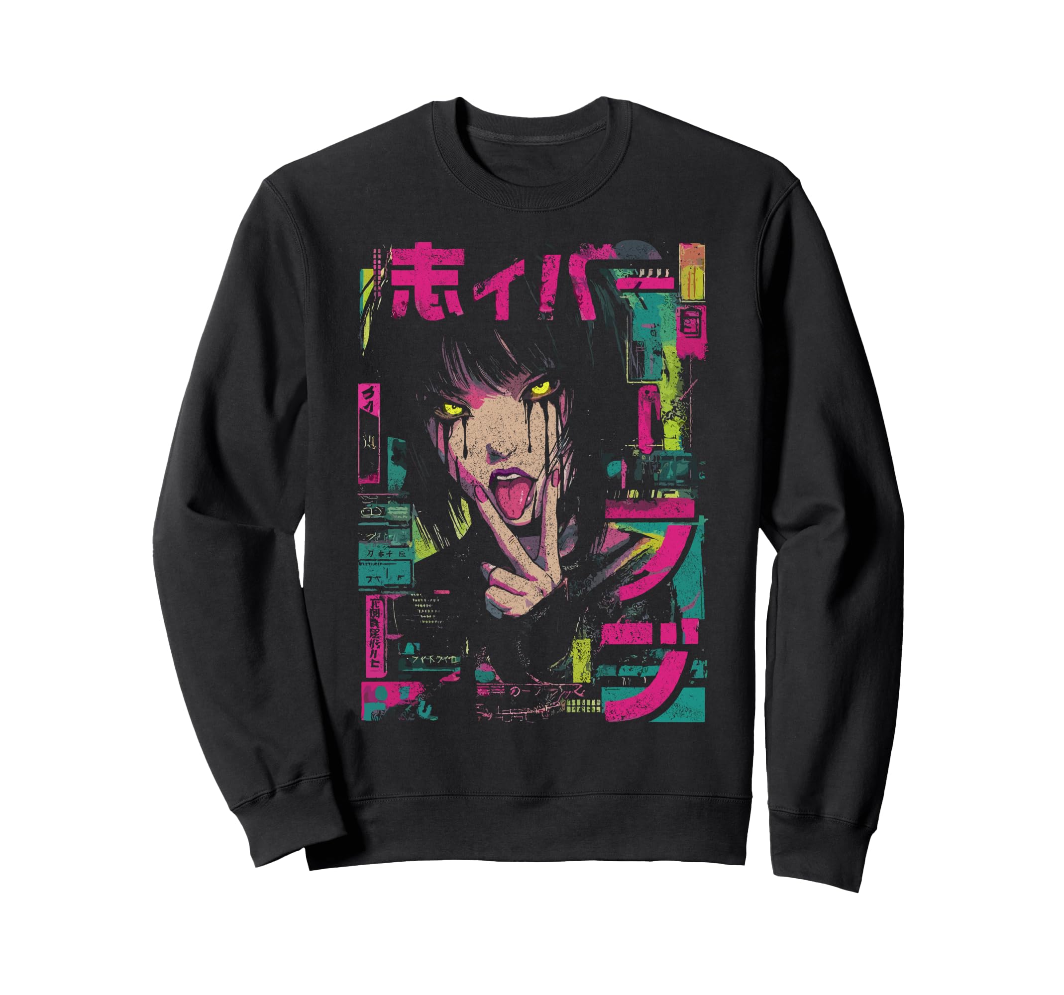 Japanese Streetwear Anime Horror Sweatshirt - Aesthetic Graphic for Adults - T-Shirt, Sweatshirt, Hoodie