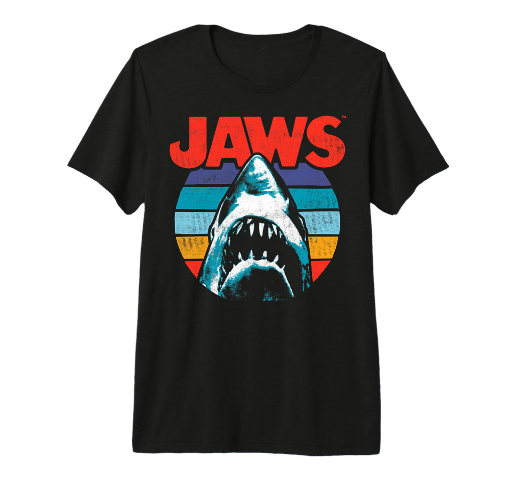 Jaws Colors Shark Rainbow Logo Tri T-Shirt - Novelty Apparel for Adults - T-Shirt, Sweatshirt, Hoodie