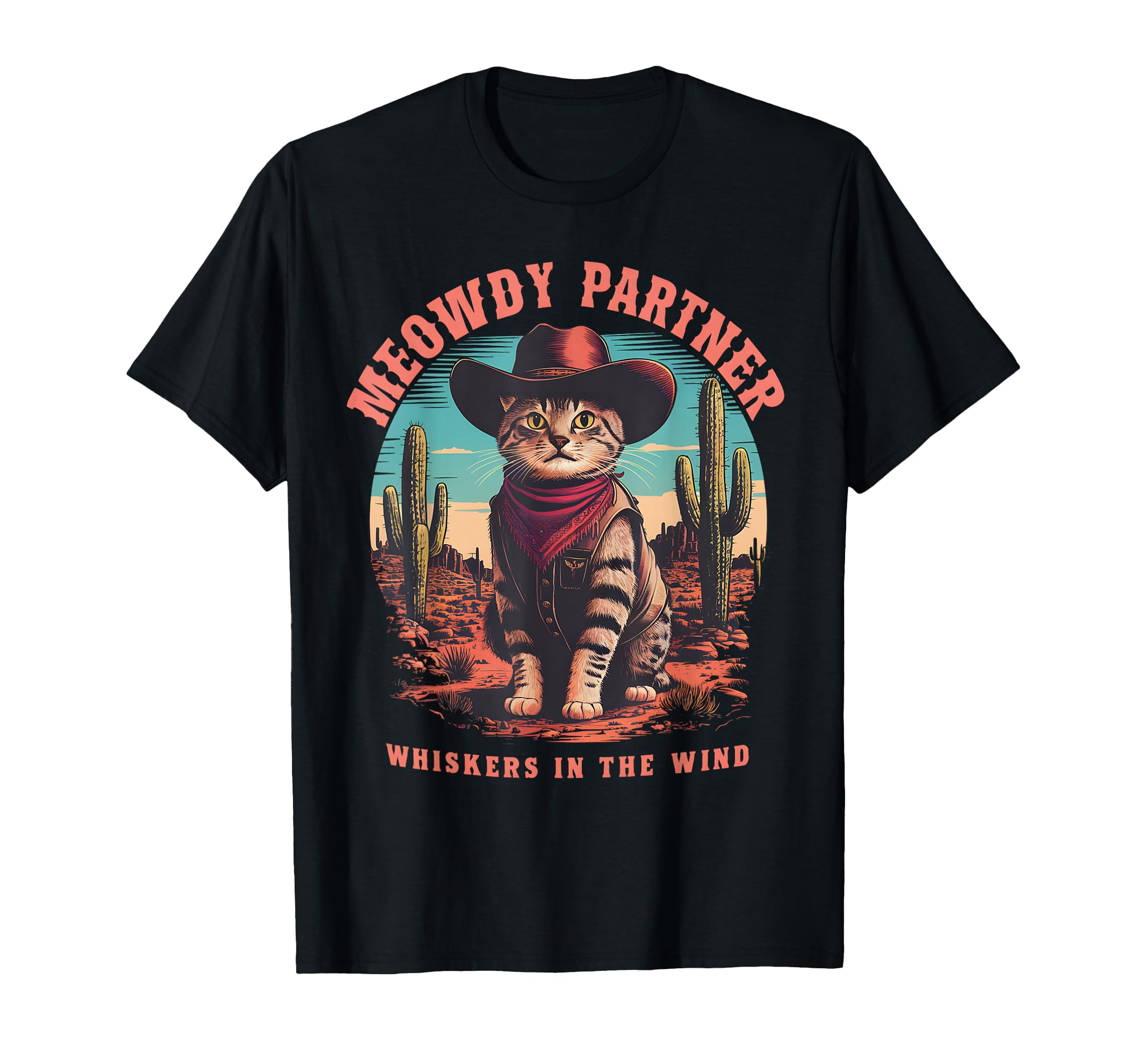 Cat Cowboy Meme Wild West Cowboy Hat Meowdy T-Shirt - Graphic Print Unisex - T-Shirt, Sweatshirt, Hoodie
