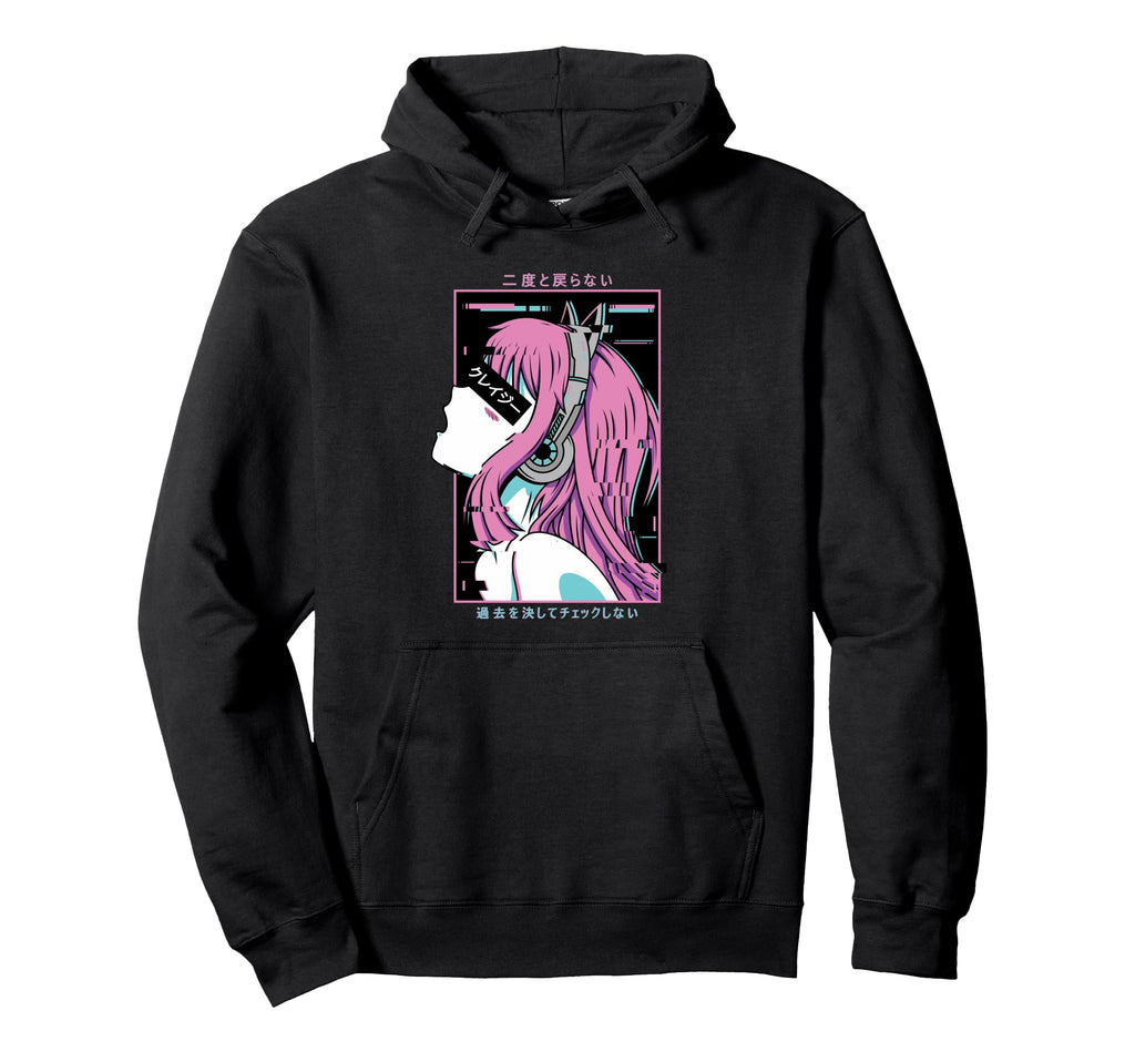 Glitch Anime Vaporwave Aesthetic Hoodie - Fun Novelty Design Unisex - T-Shirt, Sweatshirt, Hoodie