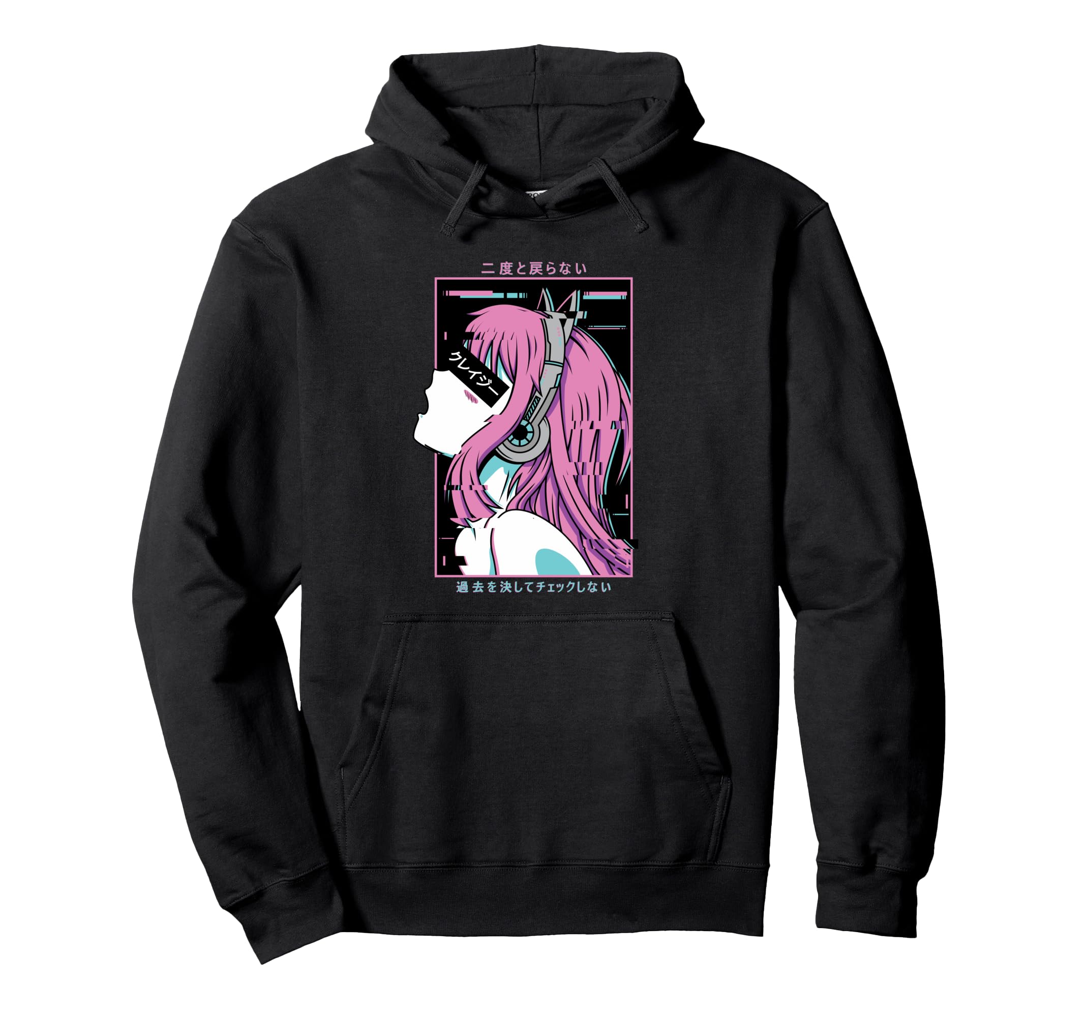 Glitch Anime Vaporwave Aesthetic Hoodie - Fun Novelty Design Unisex - T-Shirt, Sweatshirt, Hoodie