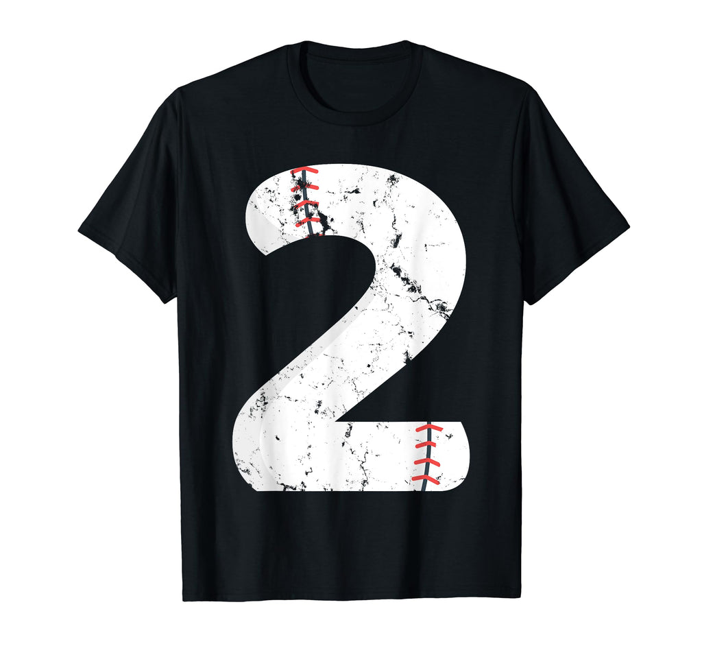 Number 2 Baseball Distressed Team T-Shirt - Custom Art Print Men Women - T-Shirt, Sweatshirt, Hoodie