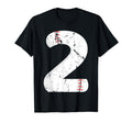 Number 2 Baseball Distressed Team T-Shirt - Custom Art Print Men Women - T-Shirt, Sweatshirt, Hoodie