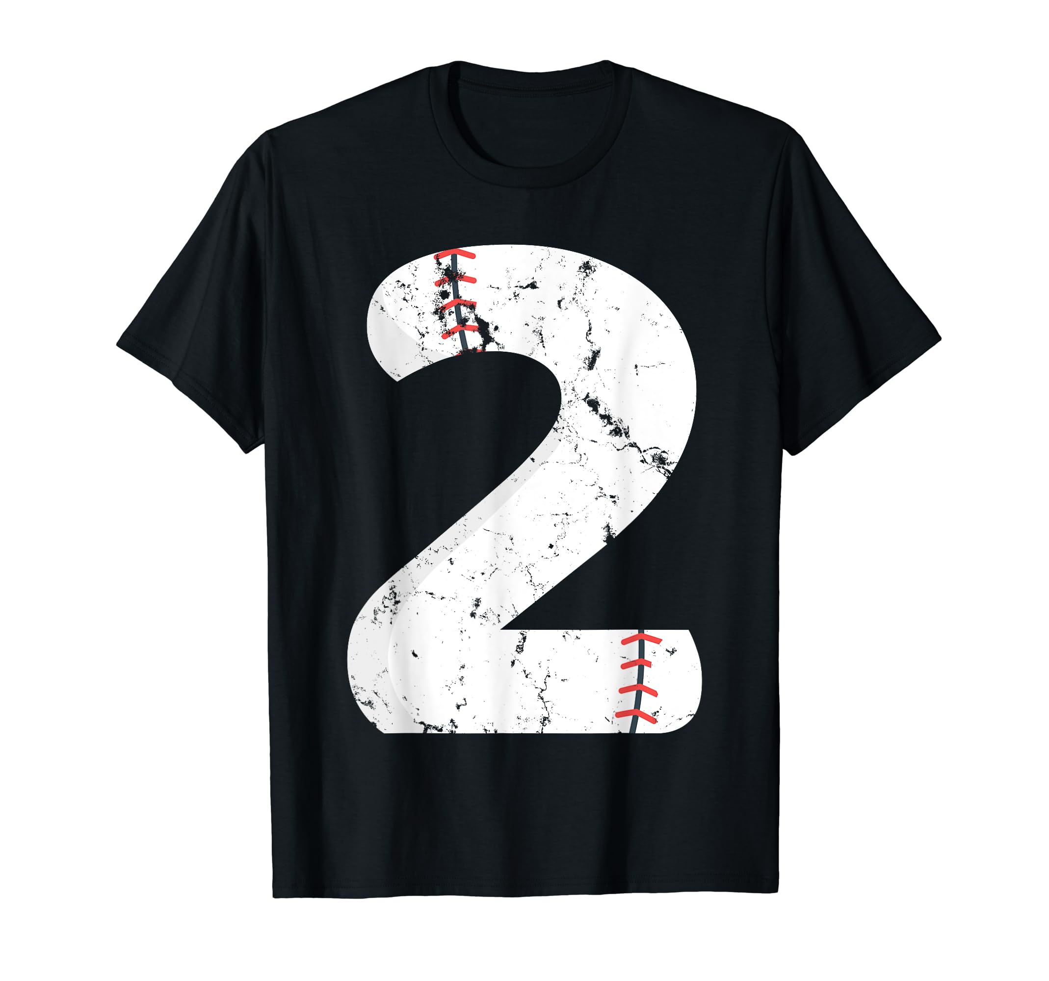 Number 2 Baseball Distressed Team T-Shirt - Custom Art Print Men Women - T-Shirt, Sweatshirt, Hoodie