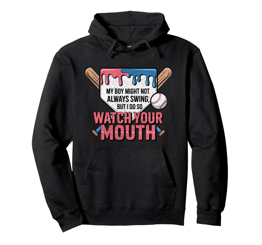 My Might Not Always Swing Baseball Mom Hoodie - Streetwear Style Men Women - T-Shirt, Sweatshirt, Hoodie