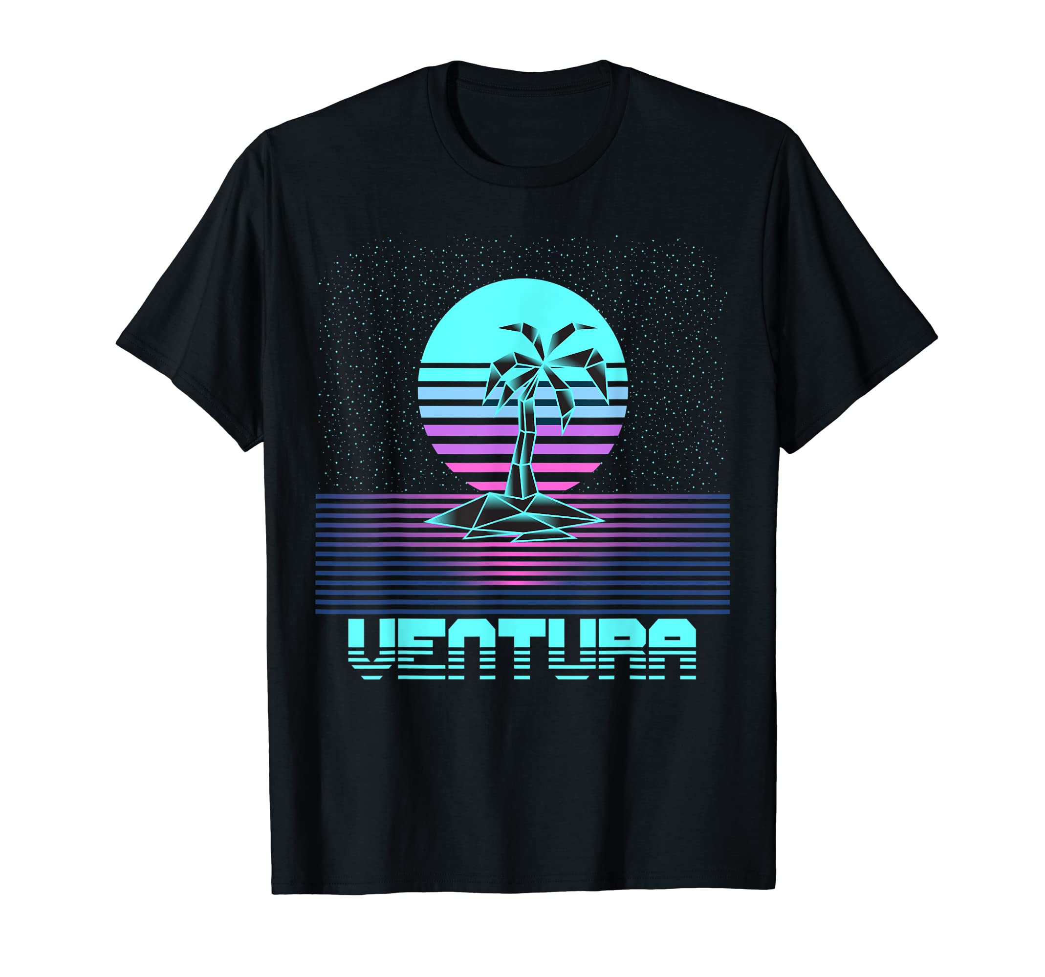 Ventura Ca 80S Sunset Palm Tree T-Shirt - Fun Novelty Design Unisex - T-Shirt, Sweatshirt, Hoodie