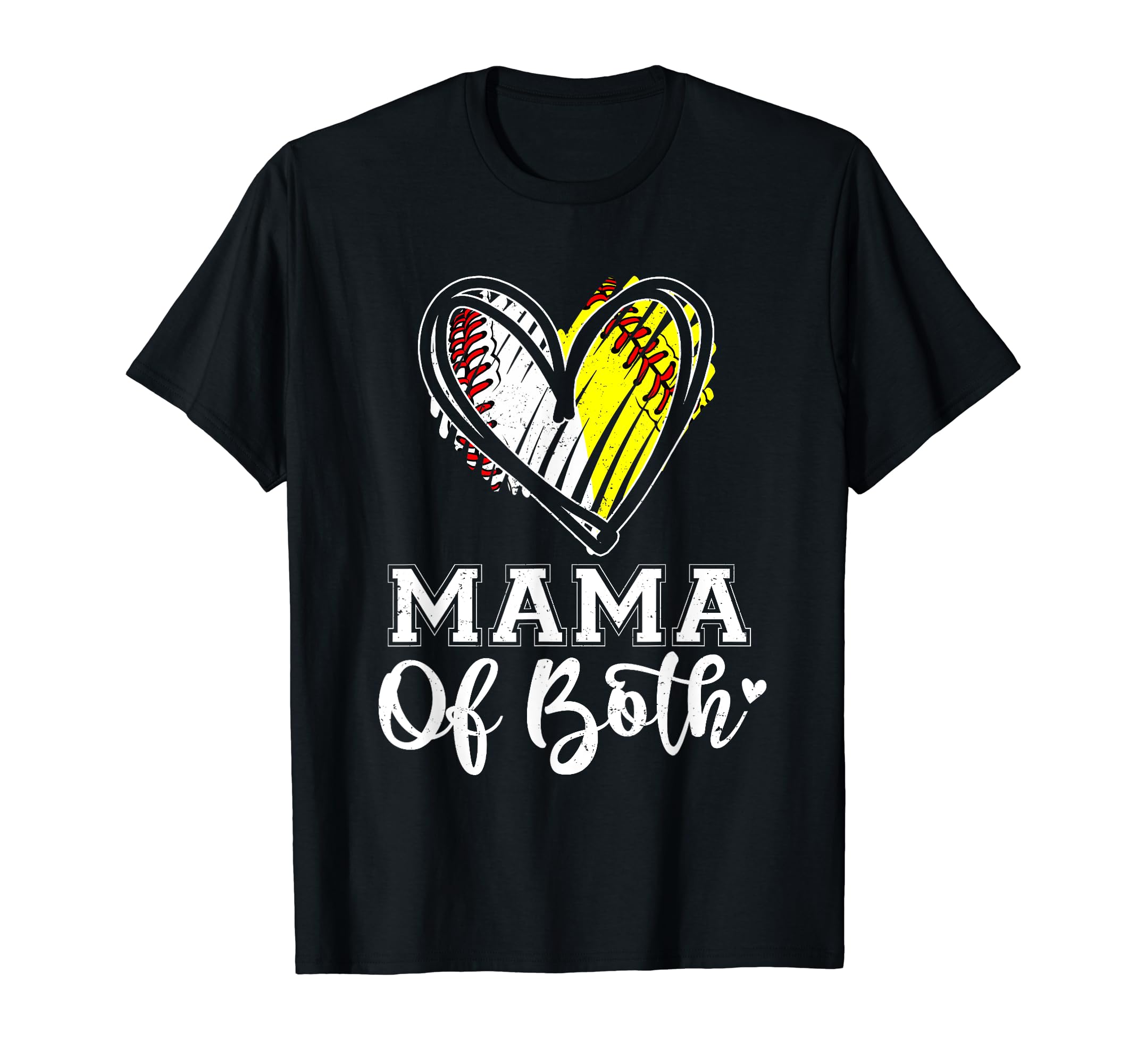 Mama Both Baseball Softball Mama Mothers T-Shirt - Custom Art Print Unisex - T-Shirt, Sweatshirt, Hoodie
