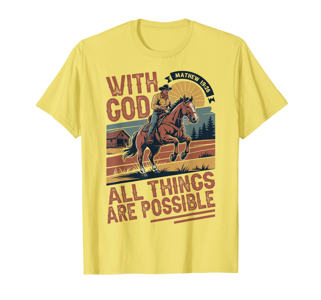Cowboy Bible Scripture Verse Jesus T-Shirt - Fun Novelty Design Men Women - T-Shirt, Sweatshirt, Hoodie