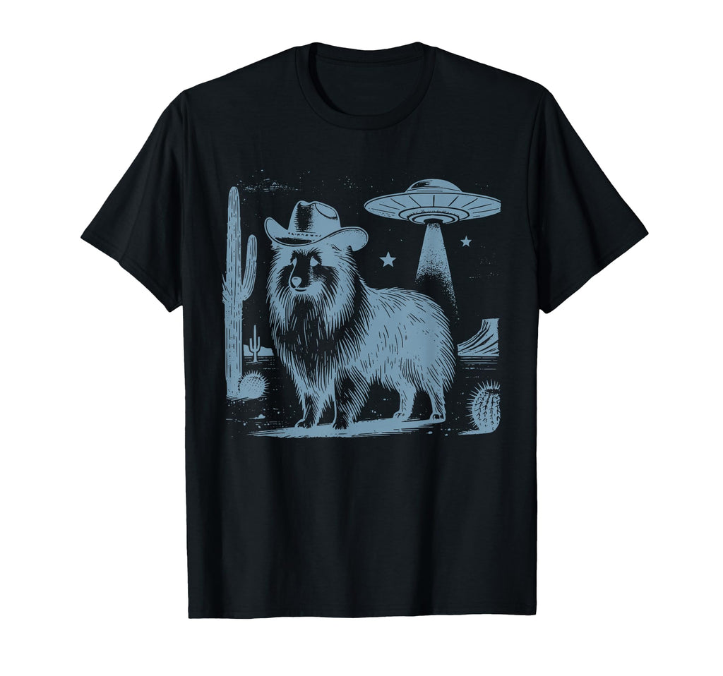 Shetland Sheepdog Sheltie Cowboy Ufo T-Shirt - Trendy Graphic for Adults - T-Shirt, Sweatshirt, Hoodie